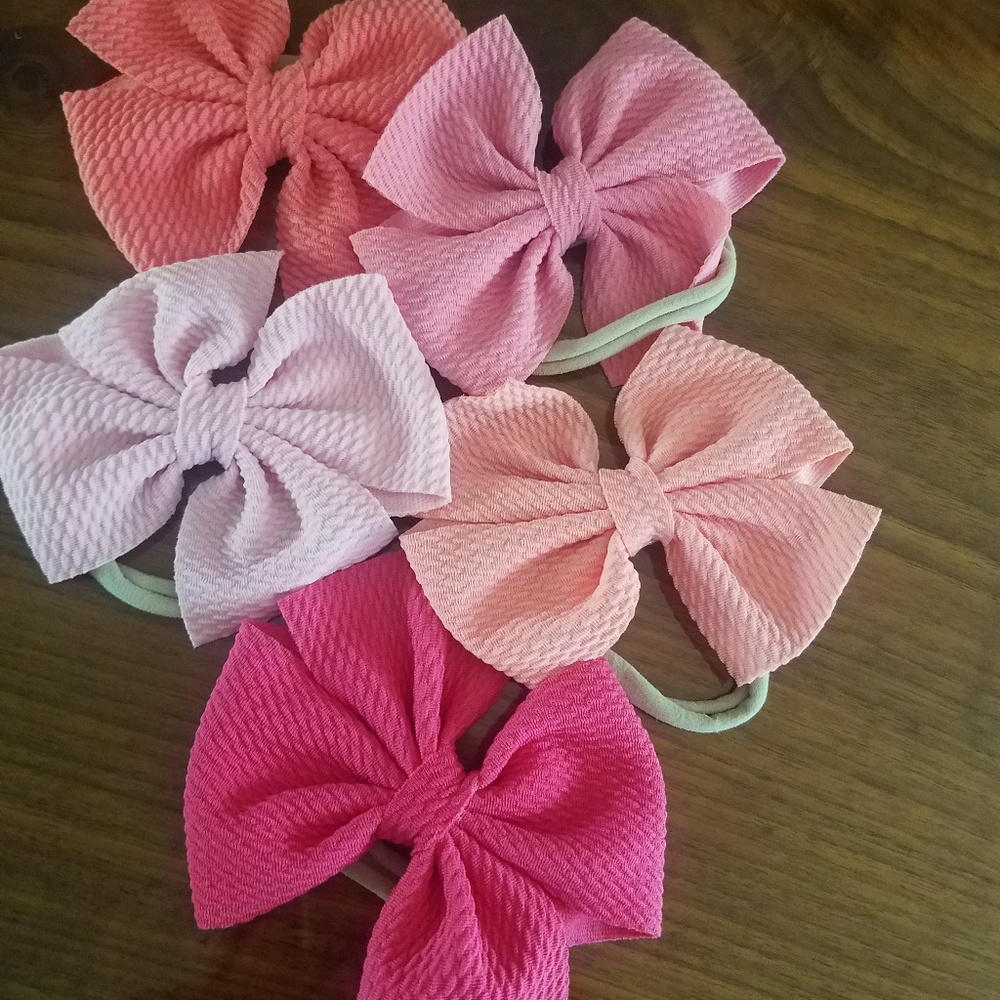 Hairbows on nude nylon $7 each